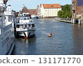 boats ships on the canal in the port of Gdansk in Poland 131171770