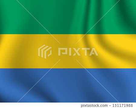 Flag of Gabon. National symbol in official colors. Template icon. Abstract vector background Flag of Gabon. National symbol in official colors. Template icon. Abstract vector background 131171988
