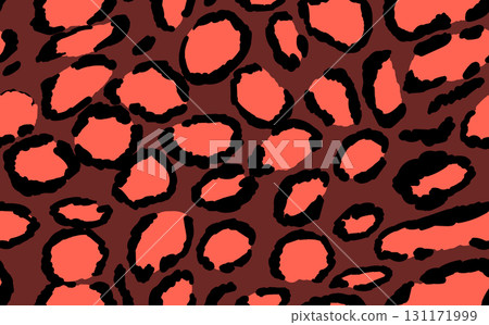 Abstract modern leopard seamless pattern. Animals trendy background. Color decorative vector stock illustration for print, card, postcard, fabric, textile. Modern ornament of stylized skin 131171999