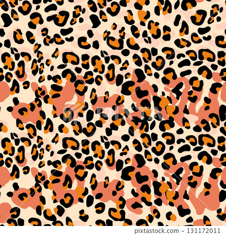 Abstract modern leopard seamless pattern. Animals trendy background. Color decorative vector stock illustration for print, card, postcard, fabric, textile. Modern ornament of stylized skin 131172011