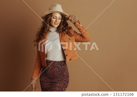 Elegant Woman in Confident Autumn Attire 131172106