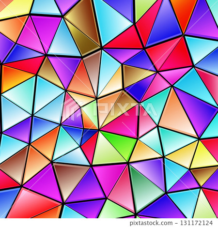 Polygonal rainbow mosaic background. Abstract low poly vector illustration. Triangular pattern in halftone style. Template geometric business design with triangle for poster, banner, card, flyer Polygonal rainbow mosaic background. Abstract low poly vector illustration. Triangular pattern in halftone style. Template geometric business design with triangle for poster, banner, card, flyer 131172124