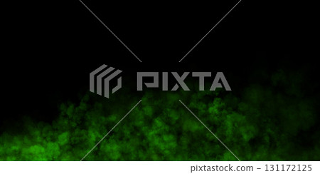 Green smoke cloud on transparent background mockup template for visual effects presentations or digital projects 131172125