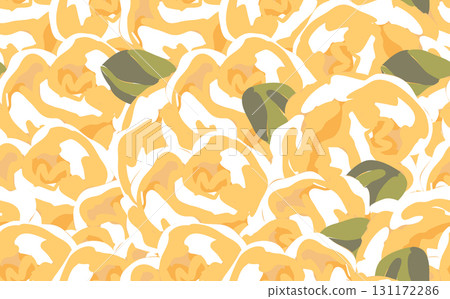 Spring colorful vector illustration with roses. Cartoon style. Fashion print for wallpaper, fabric, textile. Minimal linear style 131172286