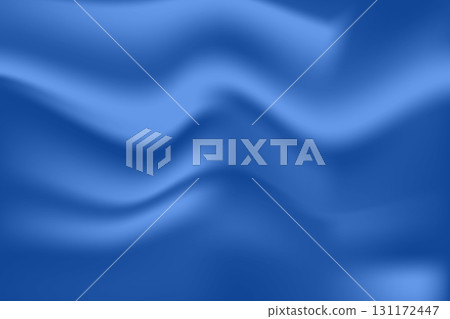 Silk blue background. Abstract vector pattern with copy space. Liquid wave texture, smooth drapery wallpaper. Wedding fabric, satin. Wavy design for banner, card, postcard, backdrop 131172447