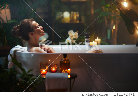 Serene Woman Enjoying Mindful Self-Care 131172471