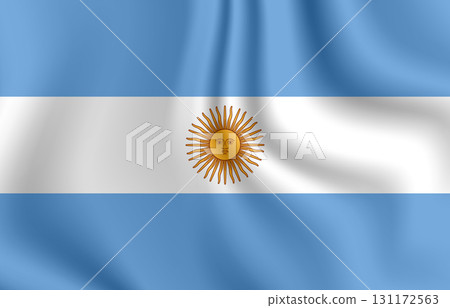 Flag of Argentina. Argentine national symbol in official colors. Template icon. Abstract vector background 131172563