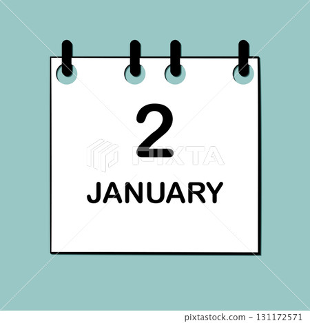 January 2. Daily Calendar icon for design. Simple design for business brochure, flyer, print media, advertisement. Easily editable January 2. Daily Calendar icon for design. Simple design for business brochure, flyer, print media, advertisement. Easily editable 131172571