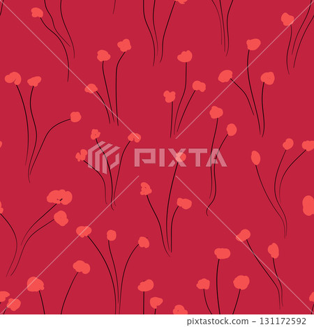 Seamless floral pattern based on traditional folk art ornaments. Colorful flowers on color background. Scandinavian style. Sweden nordic style. Vector illustration. Simple minimalistic pattern Seamless floral pattern based on traditional folk art ornaments. Colorful flowers on color background. Scandinavian style. Sweden nordic style. Vector illustration. Simple minimalistic pattern 131172592