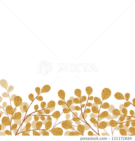 Floral frame with colorful exotic branches on white background. Ornate border with tropic leaves. Vector stock illustration for wallpaper, posters, card. Doodle style. Copy space 131172684