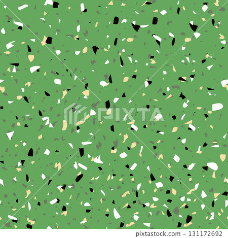Geometric green terrazzo seamless pattern. Abstract colourful modern background. Stone fashion design for web and print. Venetian tile, flooring home decor. Chaotic pastel texture. Geometric green terrazzo seamless pattern. Abstract colourful modern background. Stone fashion design for web and print. Venetian tile, flooring home decor. Chaotic pastel texture. 131172692