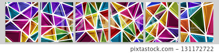 Set of vector cover notebook design. Abstract rainbow minimal triangles halftone template design for notebook paper, copybook brochures, book, magazine. Planner and diary cover for print Set of vector cover notebook design. Abstract rainbow minimal triangles halftone template design for notebook paper, copybook brochures, book, magazine. Planner and diary cover for print 131172722