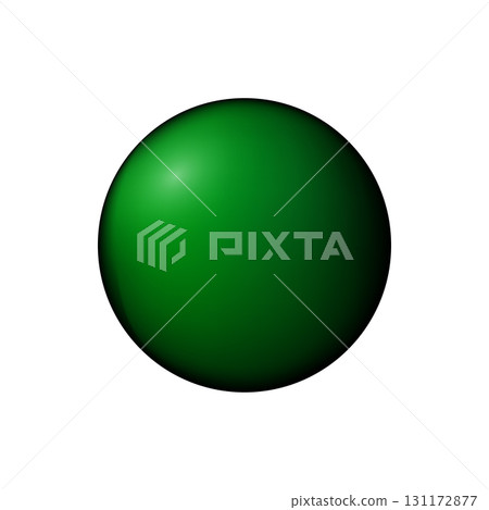 Glass green ball or precious pearl. Glossy realistic ball, 3D abstract vector illustration highlighted on a white background. Big metal bubble with shadow Glass green ball or precious pearl. Glossy realistic ball, 3D abstract vector illustration highlighted on a white background. Big metal bubble with shadow 131172877