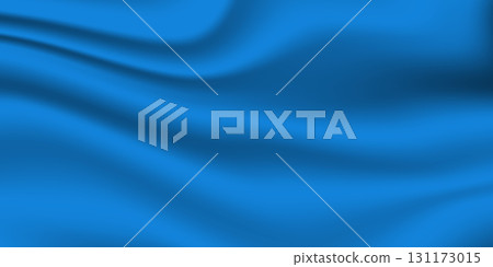 Silk blue background. Abstract vector pattern with copy space. Liquid wave texture, smooth drapery wallpaper. Wedding fabric, satin. Wavy design for banner, card, postcard, backdrop 131173015