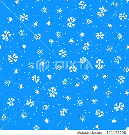 Winter seamless pattern with white snowflakes on color background. Vector illustration for fabric, textile wallpaper, posters, gift wrapping paper. Christmas vector illustration. Falling snow Winter seamless pattern with white snowflakes on color background. Vector illustration for fabric, textile wallpaper, posters, gift wrapping paper. Christmas vector illustration. Falling snow 131173208