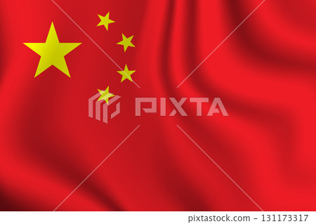 Flag of China. Chinese national symbol in official colors. Template icon. Abstract vector background 131173317
