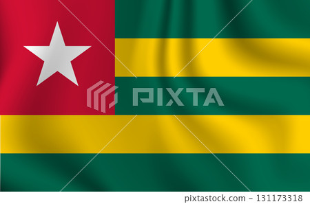 Flag of Togo. National symbol in official colors. Template icon. Abstract vector background 131173318