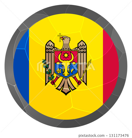 Glass light ball with flag of Moldova. Round sphere, template icon. Moldavian national symbol. Glossy realistic ball, 3D abstract vector illustration. Big bubble Glass light ball with flag of Moldova. Round sphere, template icon. Moldavian national symbol. Glossy realistic ball, 3D abstract vector illustration. Big bubble 131173476