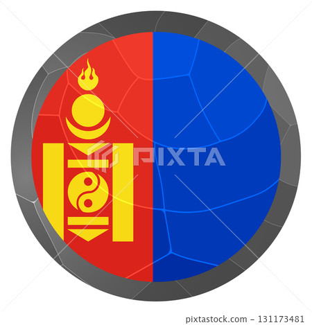 Glass light ball with flag of Mongolia. Round sphere, template icon. Mongolian national symbol. Glossy realistic ball, 3D abstract vector illustration. Big bubble Glass light ball with flag of Mongolia. Round sphere, template icon. Mongolian national symbol. Glossy realistic ball, 3D abstract vector illustration. Big bubble 131173481