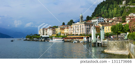 beautiful Lago di Como - panorama of Bellagio village, Italy 131173666