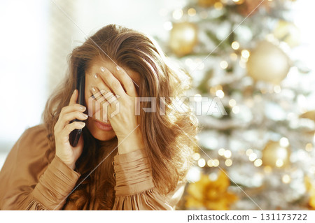 Holiday Distress Call: Woman Covering Eyes 131173722