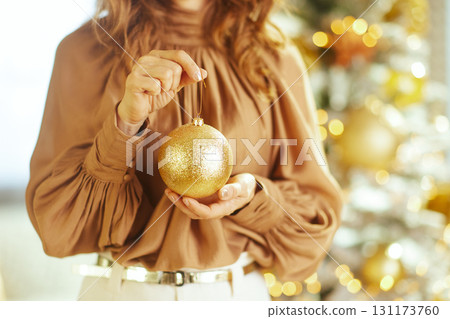 Sparkly Gold Ornament for the Christmas Tree Sparkly Gold Ornament for the Christmas Tree 131173760