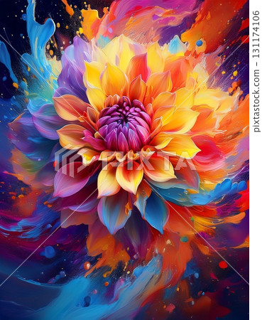 Colorful dahlia 131174106