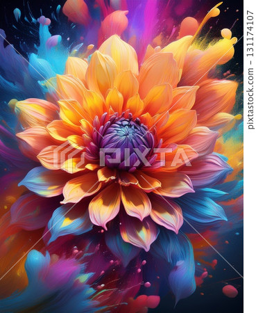 Colorful dahlia 131174107