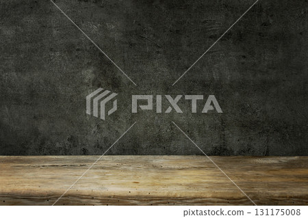 wooden table and black wall wooden table and black wall 131175008