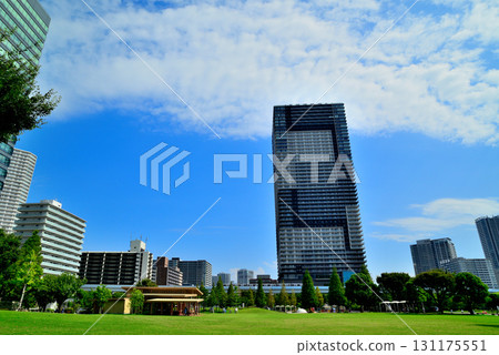 從豐洲公園看到的塔樓公寓大樓 131175551