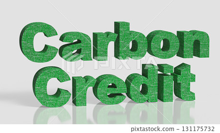 The Green text on white Background for Carbon Credit concept 3d Rendering. The Green text on white Background for Carbon Credit concept 3d Rendering. 131175732