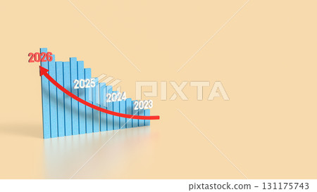 The 2026 Chart glow up for Business concept 3d Rendering. The 2026 Chart glow up for Business concept 3d Rendering. 131175743