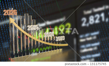 The 2026 Chart glow up for Business concept 3d Rendering. The 2026 Chart glow up for Business concept 3d Rendering. 131175745