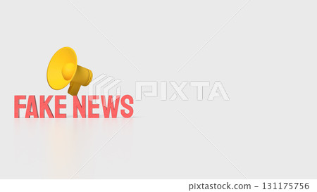 The Red Fake news and yellow megaphone image 3d Rendering. The Red Fake news and yellow megaphone image 3d Rendering. 131175756