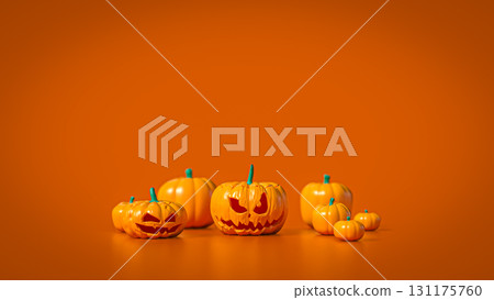 The Pumpkin Jack for Halloween or Holiday concept  3d Rendering. 131175760