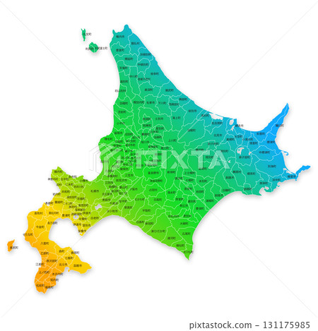 Hokkaido and municipal maps Hokkaido and municipal maps 131175985