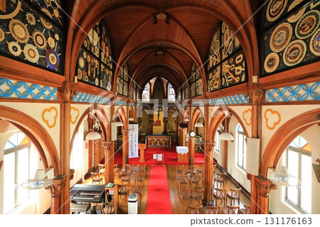 Main aisle, side aisle, and chancel of Yamada Catholic Church (Hirado City, Nagasaki Prefecture, Japan) Main aisle, side aisle, and chancel of Yamada Catholic Church (Hirado City, Nagasaki Prefecture, Japan) 131176163