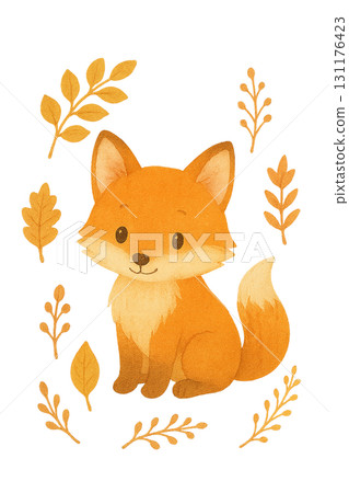 秋天的植物和狐狸水彩畫框插圖可愛的秋天素材PNG剪紙 秋天的植物和狐狸水彩畫框插圖可愛的秋天素材PNG剪紙 131176423