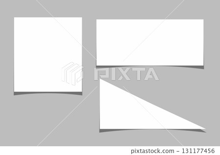 Curved drop shadow blank white paper shapes on gray background for used design. Curved drop shadow blank white paper shapes on gray background for used design. 131177456