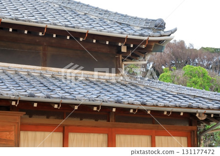 Tile roof of Japan 131177472