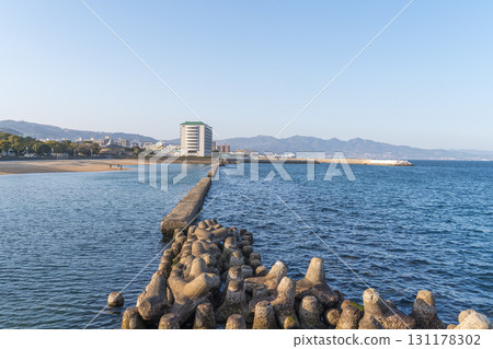 A view of the beach in Beppu, Oita Prefecture, where various events are held A view of the beach in Beppu, Oita Prefecture, where various events are held 131178302
