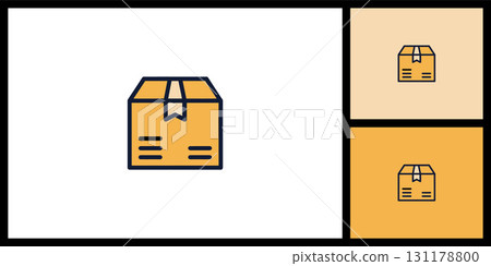 Shipping Box Icon. E-commerce, Logistics, and Delivery Service Symbol Vector Illustration. Shipping Box Icon. E-commerce, Logistics, and Delivery Service Symbol Vector Illustration. 131178800