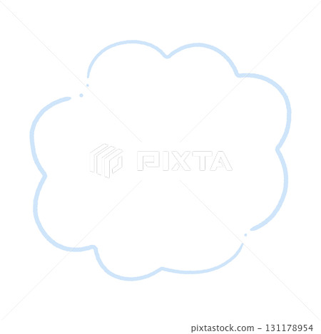 手繪蓬鬆形狀，如空氣和雲朵 - 簡單而時尚的裝飾材料，如氣泡和框架 131178954