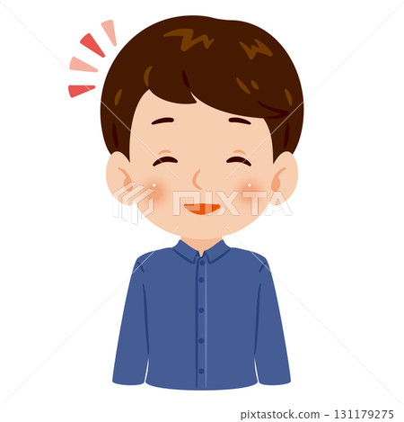 一個微笑的男人的上半身插圖 一個微笑的男人的上半身插圖 131179275