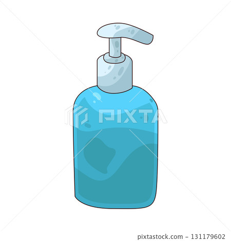 illustration of sanitizer bottle 131179602