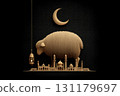 Eid Al-Adha: sacred feast, Bakrid ritual, Haji prayer, Qurban moment, global holiday, Islamic joy, religious devotion, Bakra tradition, festive unity, spiritual offering, celebratory event. 131179697