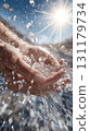 Clean water safety: drinking source, flow control, moisture balance, treatment process, testing measure, clear surface, aqua composition, utility check, environment factor, freshwater amount,  131179734
