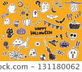 Doodle style Halloween illustration set 131180062