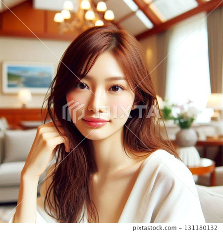 Young woman in cafe 131180132