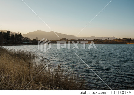 Golden Sunset and Mountains at Yeongrang Lake, Sokcho, South Korea Golden Sunset and Mountains at Yeongrang Lake, Sokcho, South Korea 131180189